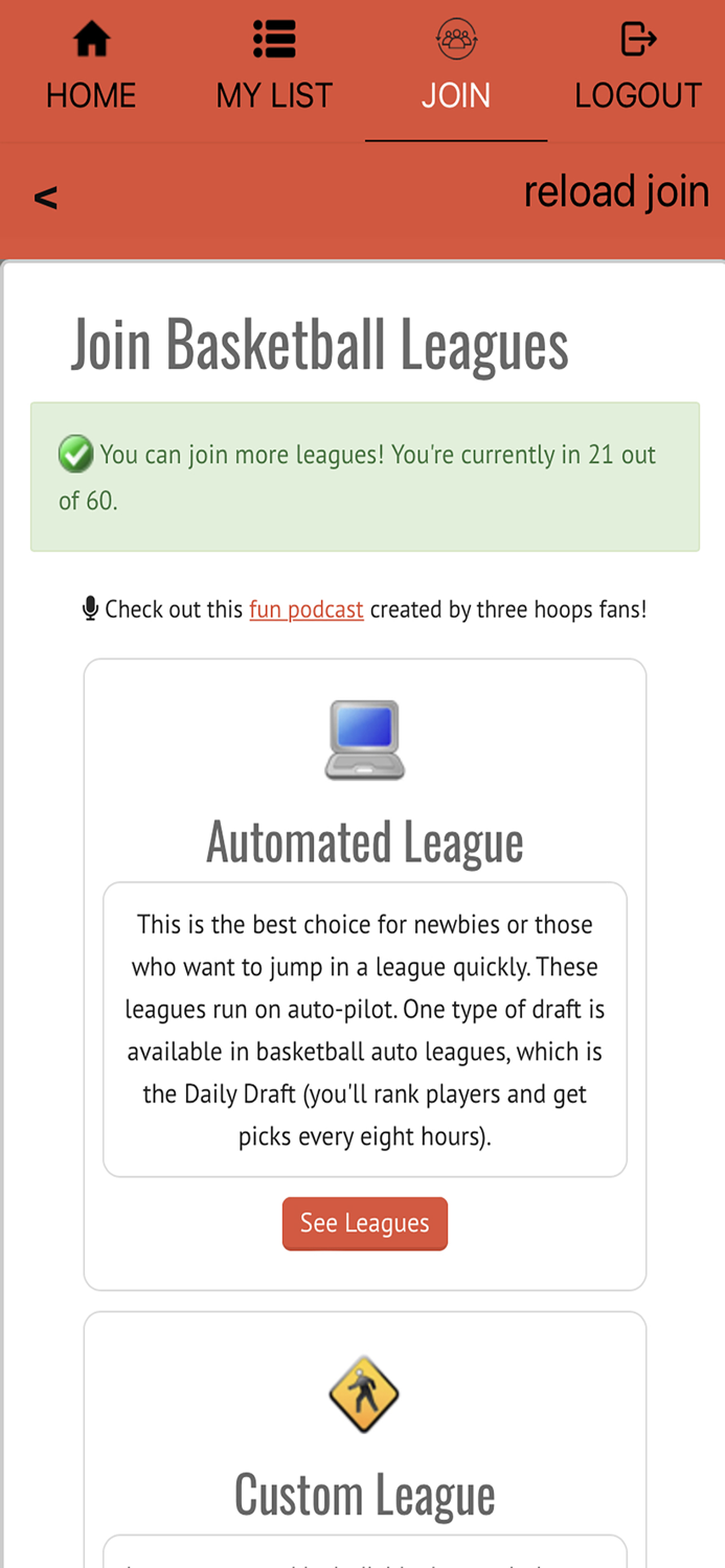 Basketball Sim Leagues