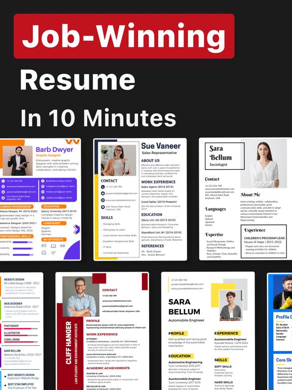 Screenshot #4 pour Resume Templates, CV Maker