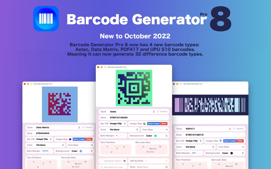 #1. Barcode Generator Pro 8 (macOS) Podle: Runecats