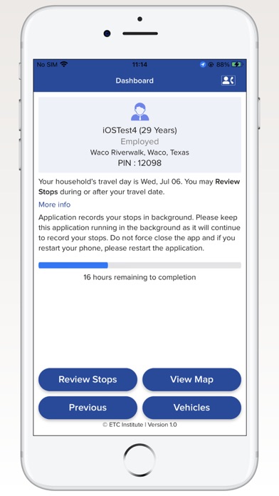Texas Travel Survey Screenshot