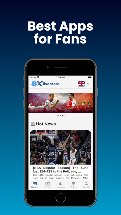 8XScore - live sports scores Screenshot