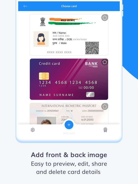 ID Cards Wallet - Card Keeper iPad screenshot 4 - Utilities app