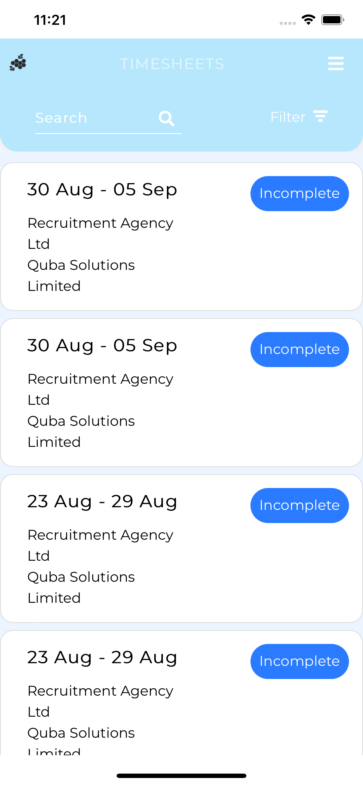 Supply Hive E Timesheets