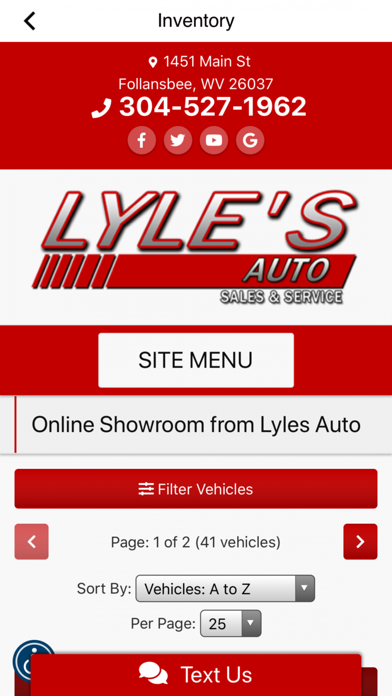 Lyles Auto Screenshot