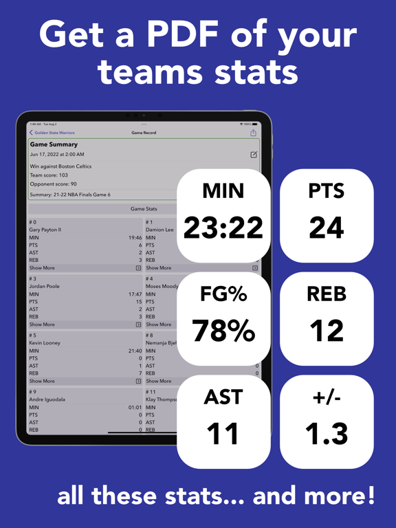 Screenshot #4 pour Stats Tracker for Basketball