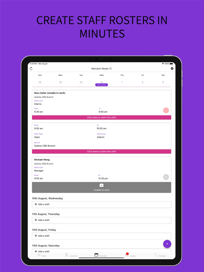 Get My Roster - Shift Planner