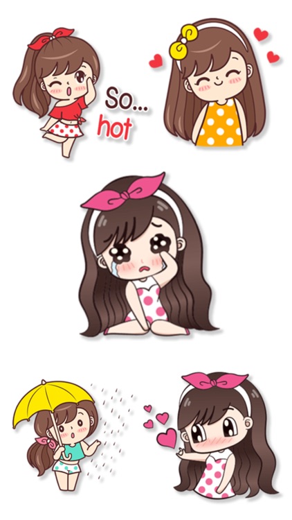 Cute Girl Stickers - WASticker