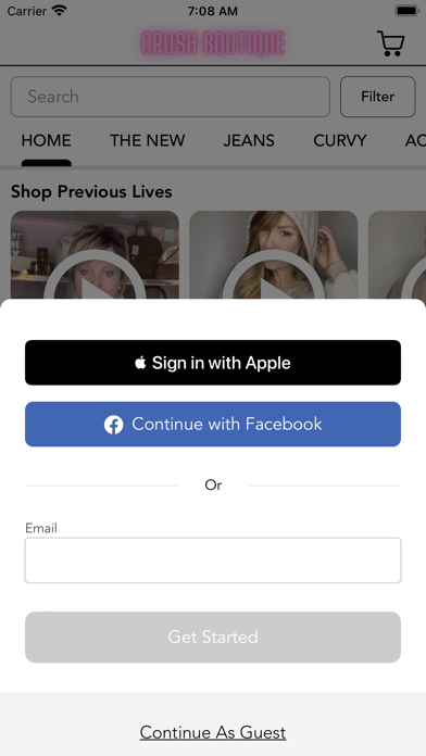 CRUSH Boutique Screenshot