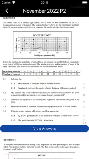 Screenshot von Grade 11 Mathematics auf dem iPhone 9