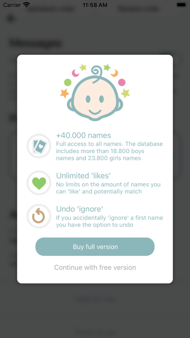 Baby Name – Swipe & Match Screenshot