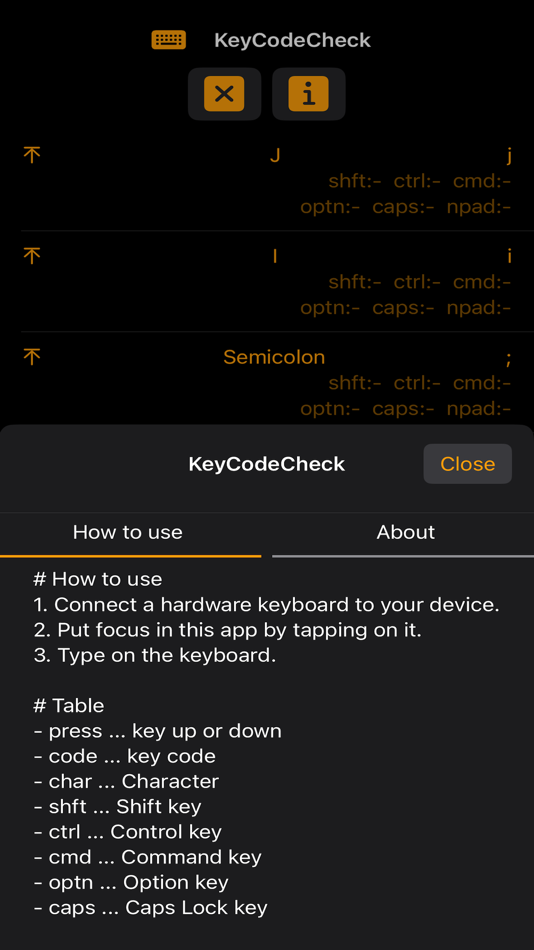 #2. KeyCodeCheck (iOS) 由: Kenta Akimoto