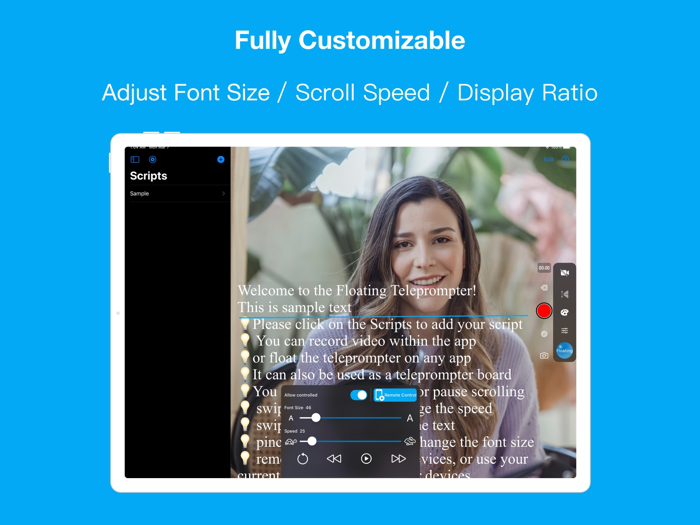 Teleprompter Floating Notes