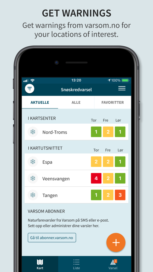 #9. Varsom (iOS) Podle: Norges Vassdrags- og Energidirektorat