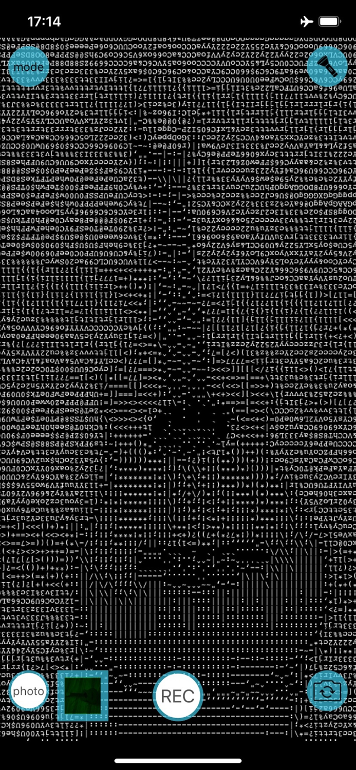 ASCII Camera Art filters