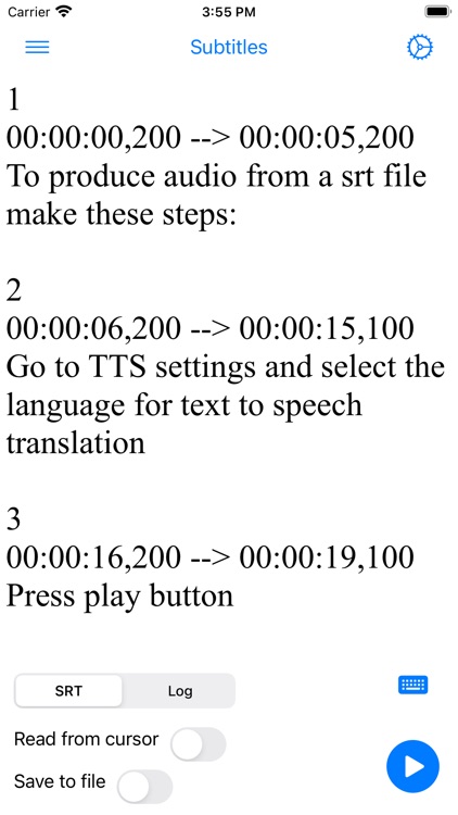 SRT Speaker subtitles to audio