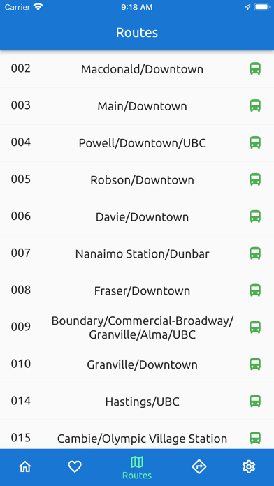 Vancouver Transit Live Screenshot