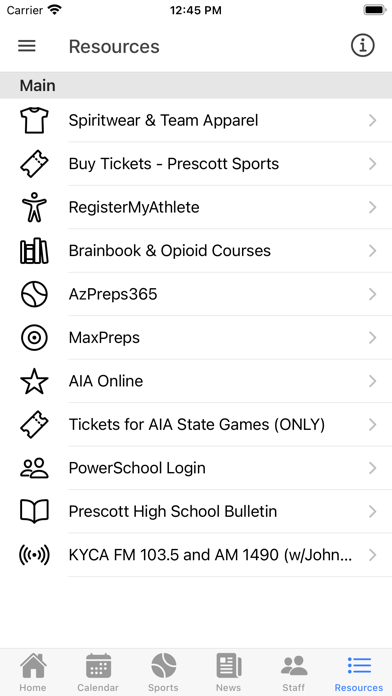 Prescott Athletics (Arizona) Screenshot