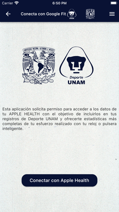 Deporte UNAM Screenshot