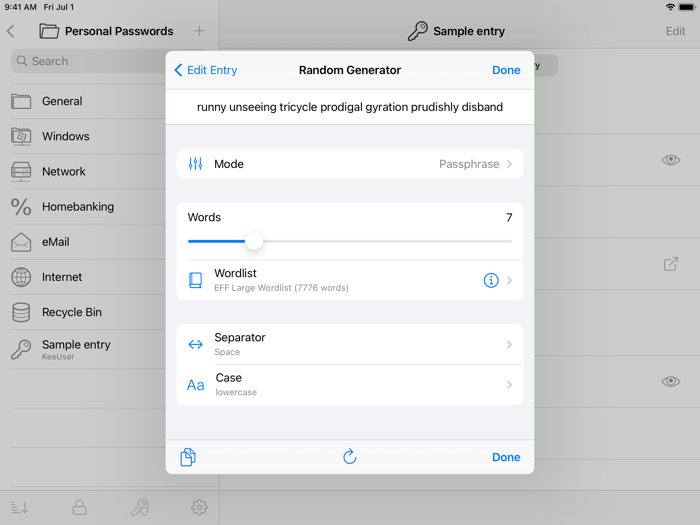 KeePassium KeePass passwords