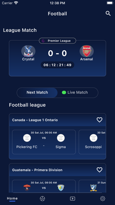 OneFootball Live Matches Screenshot