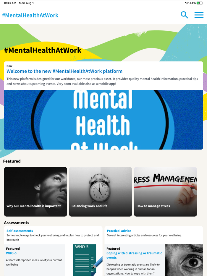 WHO Mental Health At Work