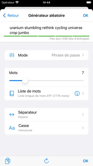Capture d'écran de KeePassium Pro (KeePass) sur iPhone 7