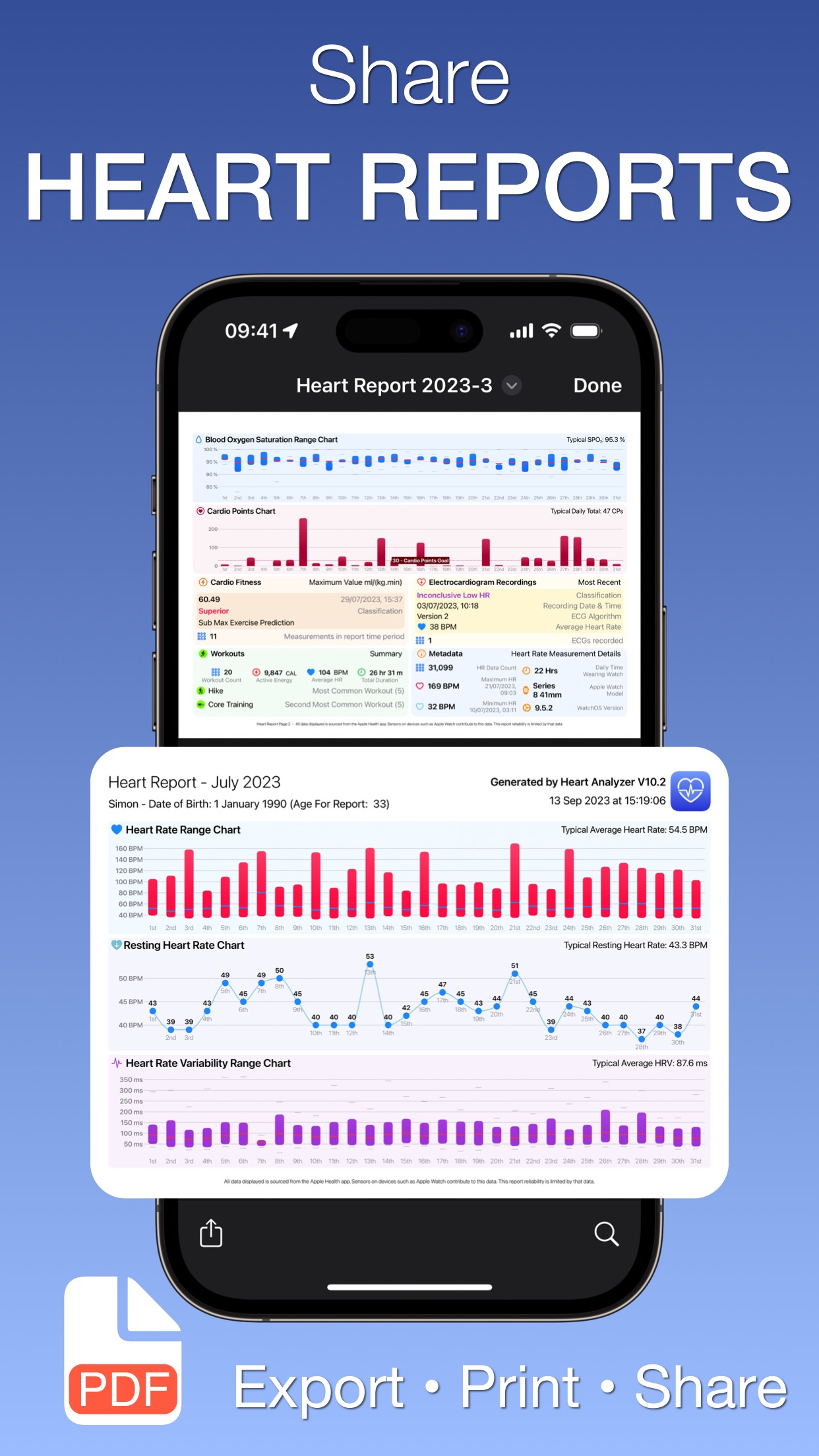 Screenshot do app Heart Analyzer: Pulse Tracker