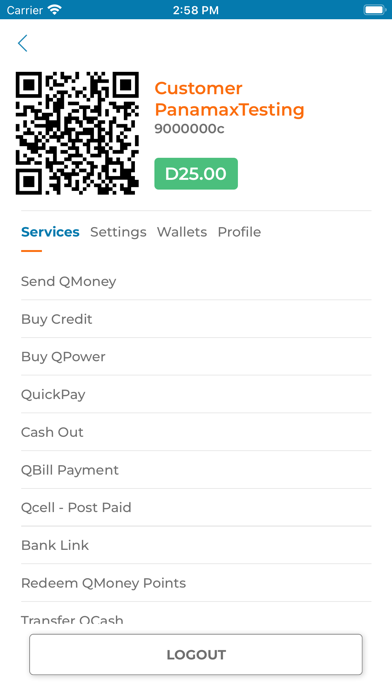 QMoney - Customer Screenshot