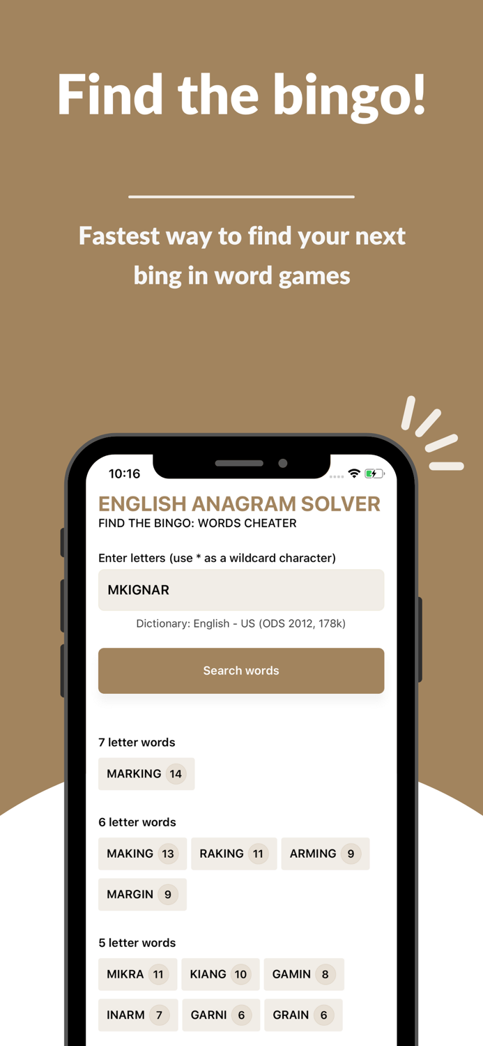 English Anagram Solver