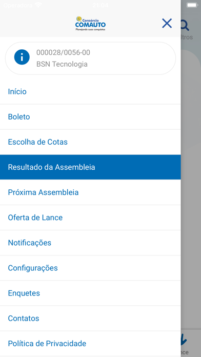 Consórcio Comauto Screenshot