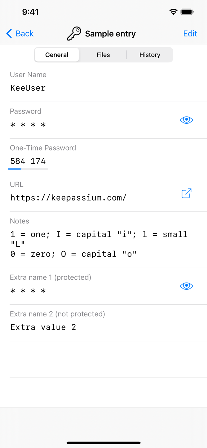KeePassium KeePass passwords