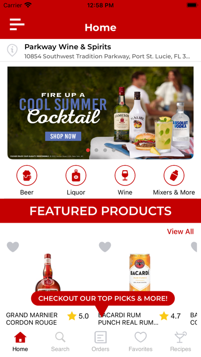 Parkway Wine and Spirits Screenshot