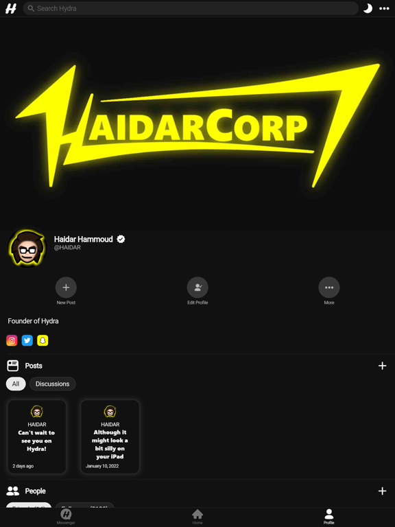 Hydra Social iPad screenshot 3 - Social Networking app