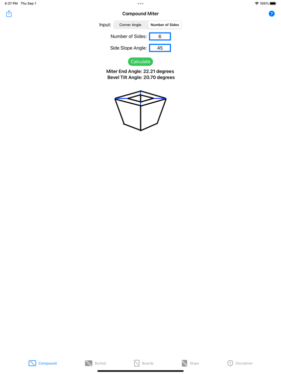 Miter Angles iPad screenshot 2 - Productivity app
