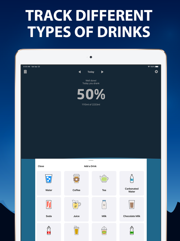 Water Log & Drink Reminder iPad screenshot 4 - Health & Fitness app