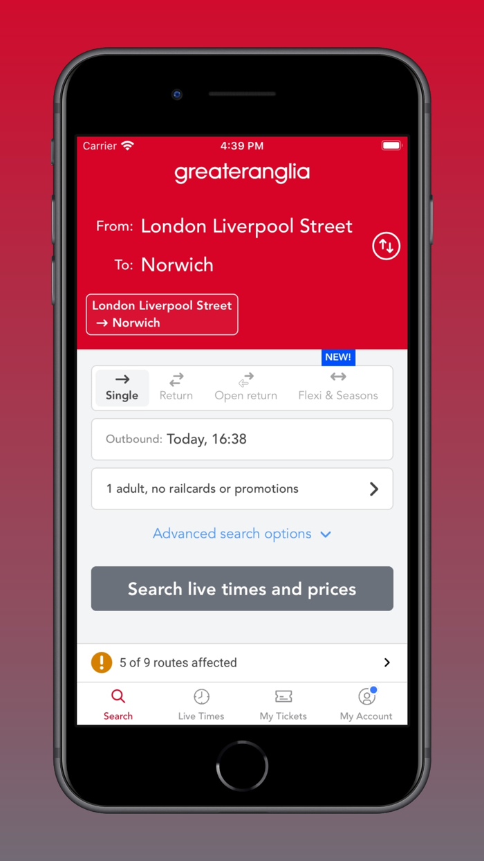 Greater Anglia Tickets and Times