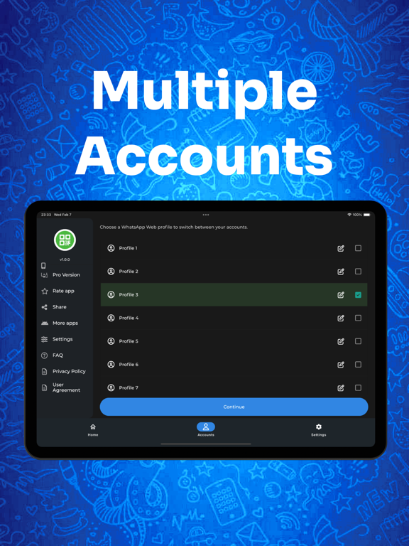 Whats Web Dual Messenger iPad screenshot 3 - Social Networking app