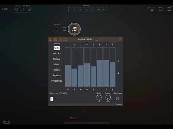 ArpBud 2 AUv3 MIDI Arpeggiator iPad app afbeelding 1