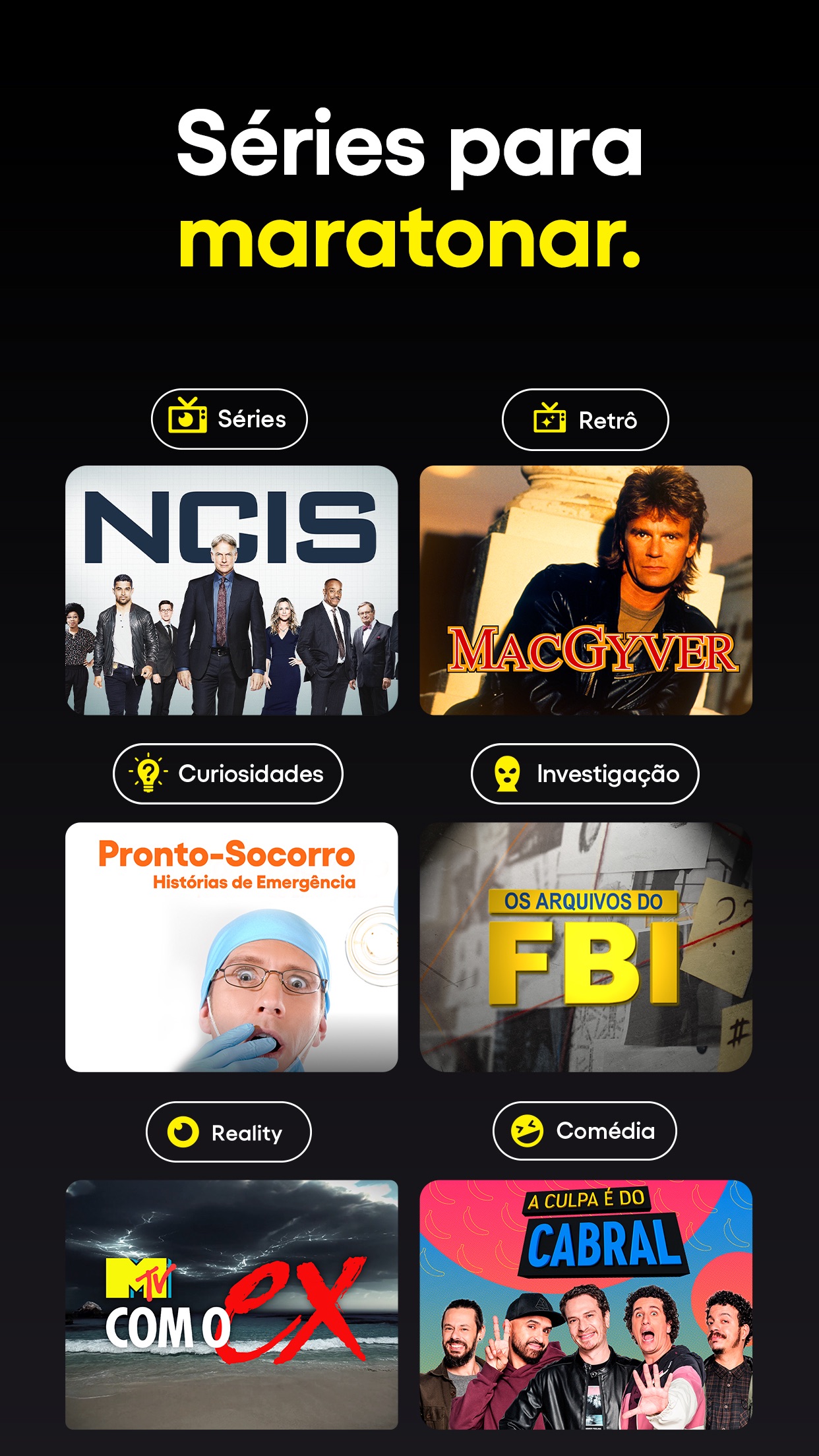 Screenshot do app Pluto TV – TV ao Vivo e Filmes
