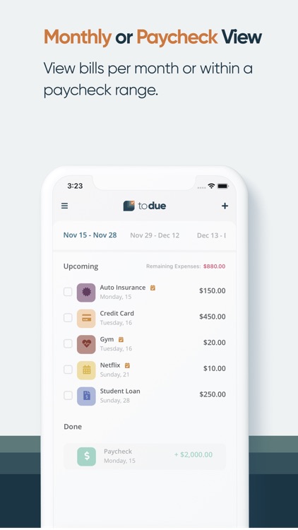 ToDue: Bills & Expense Manager screenshot-3