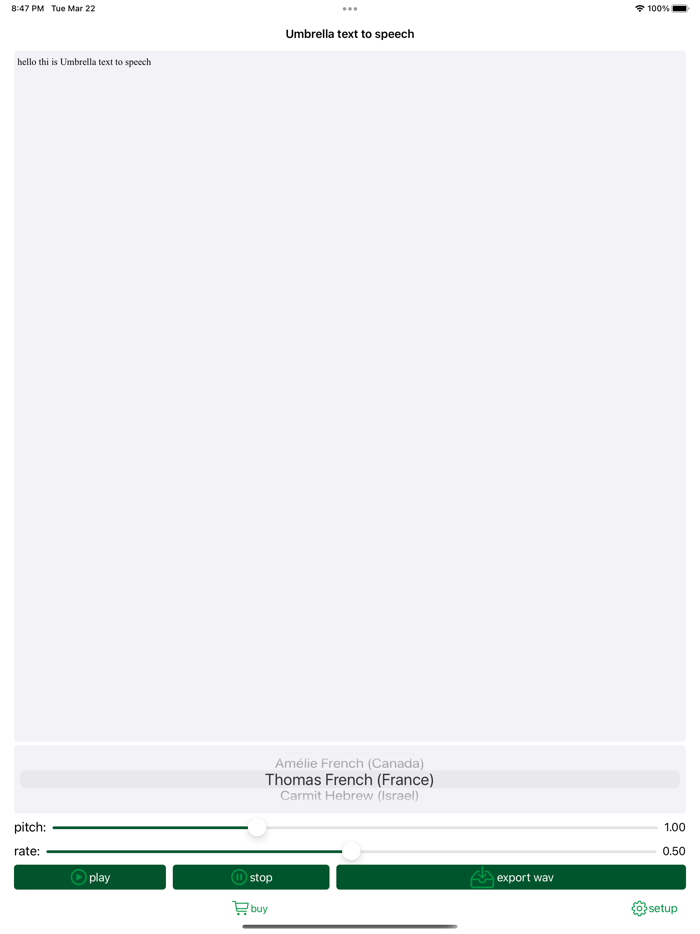 Umbrella text to Speech