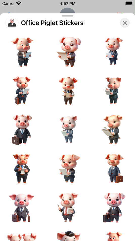 #1. Office Piglet Stickers (iOS) Podle: Paul Scott