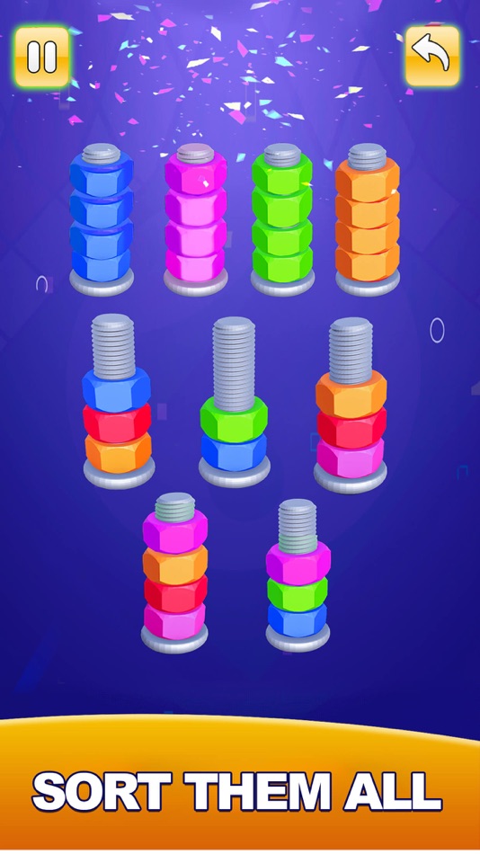 #2. Nuts & Bolts Sorting Games 3D (iOS) Podle: Francolins Studio (SMC-Private) Limited