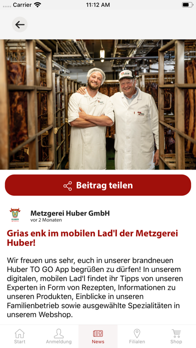 Metzgerei Huber Screenshot