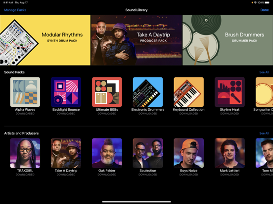 GarageBand iPad app afbeelding 1