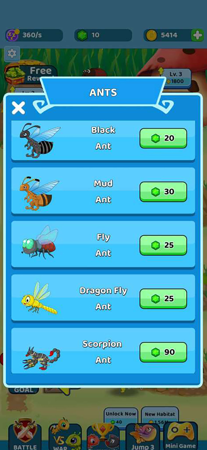 Monster vs Ant -battle and build