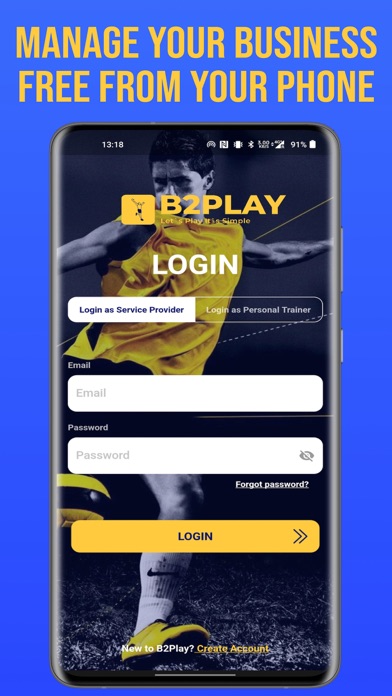 B2Play Services Provider Screenshot