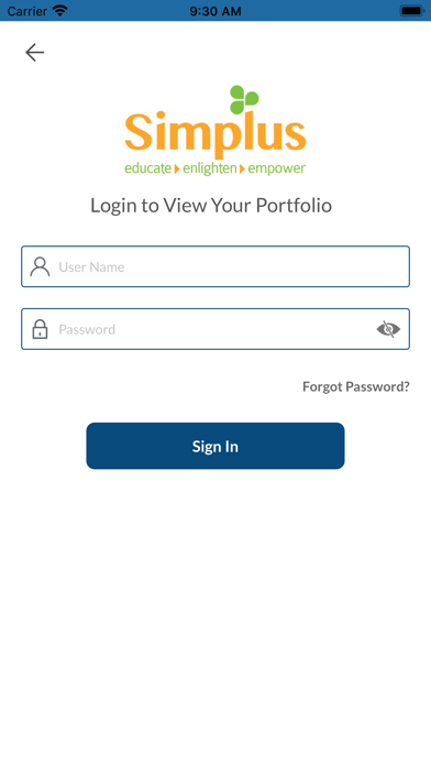 Simplus Financial Screenshot