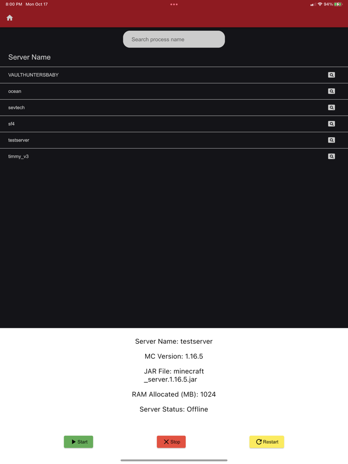 MineOS Server Switch
