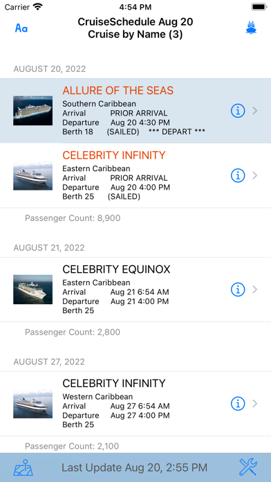 CruiseSchedule Port Everglades Screenshot